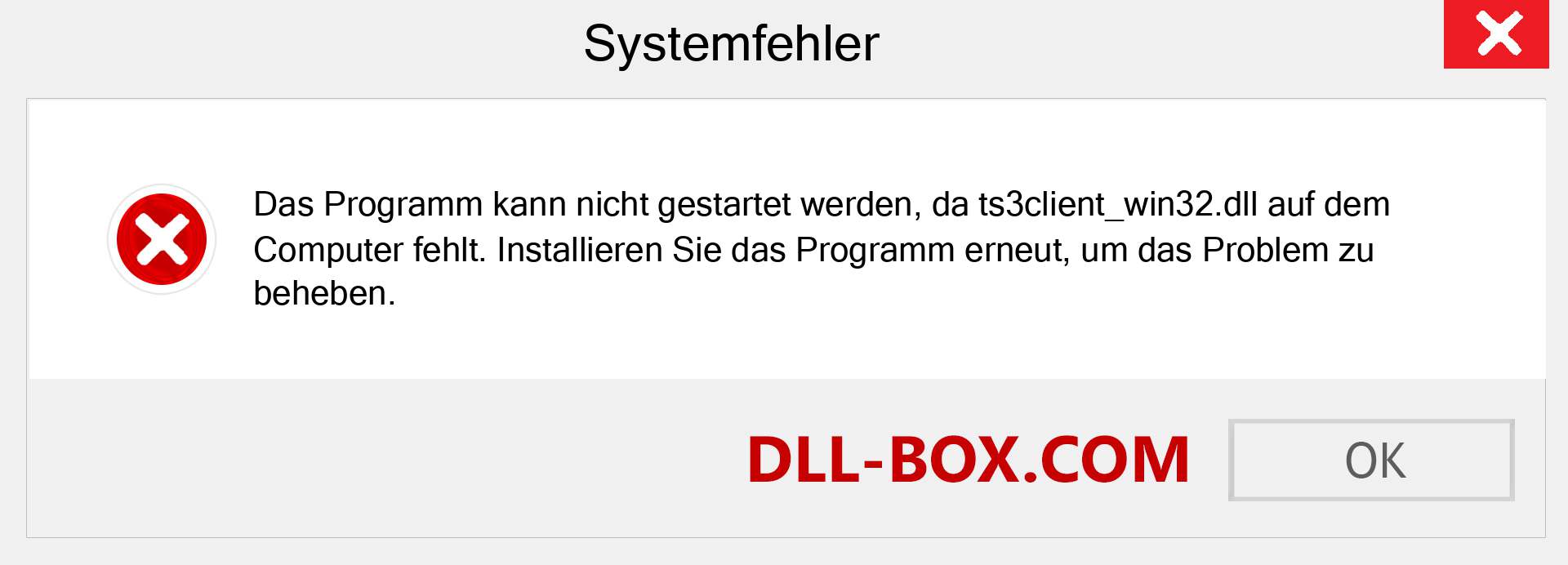 ts3client_win32.dll-Datei fehlt?. Download für Windows 7, 8, 10 - Fix ts3client_win32 dll Missing Error unter Windows, Fotos, Bildern