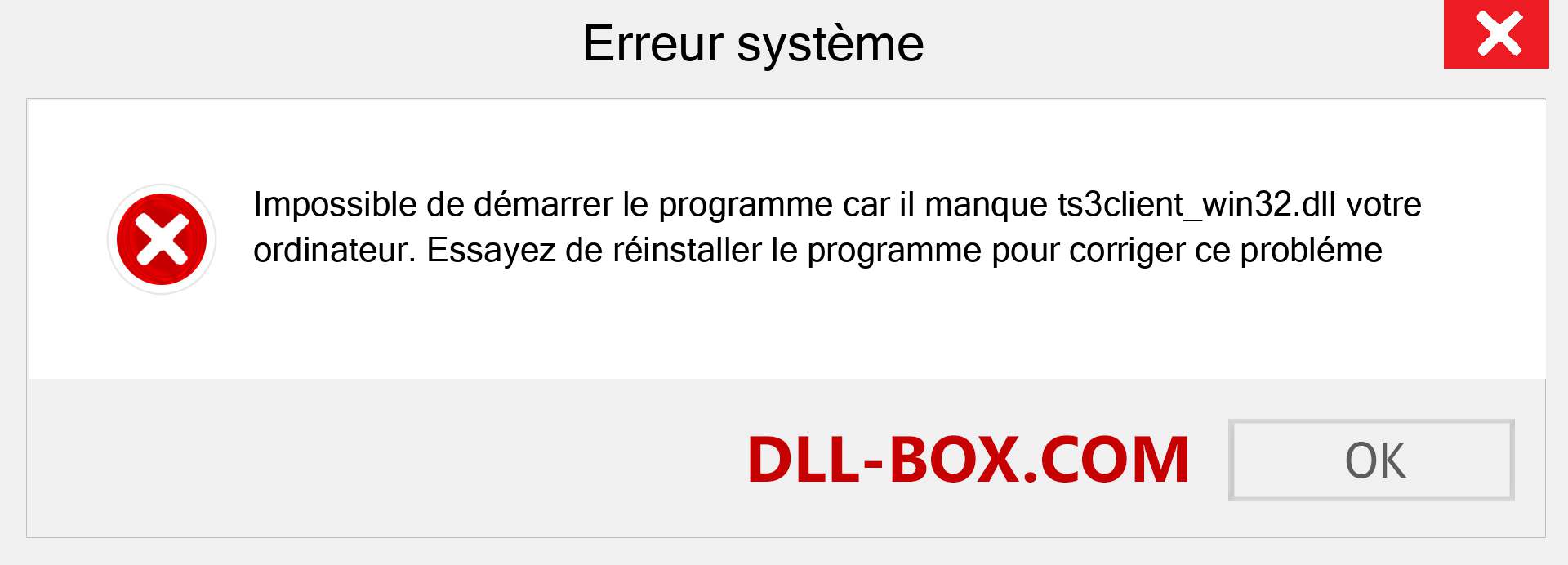 Le fichier ts3client_win32.dll est manquant ?. Télécharger pour Windows 7, 8, 10 - Correction de l'erreur manquante ts3client_win32 dll sur Windows, photos, images