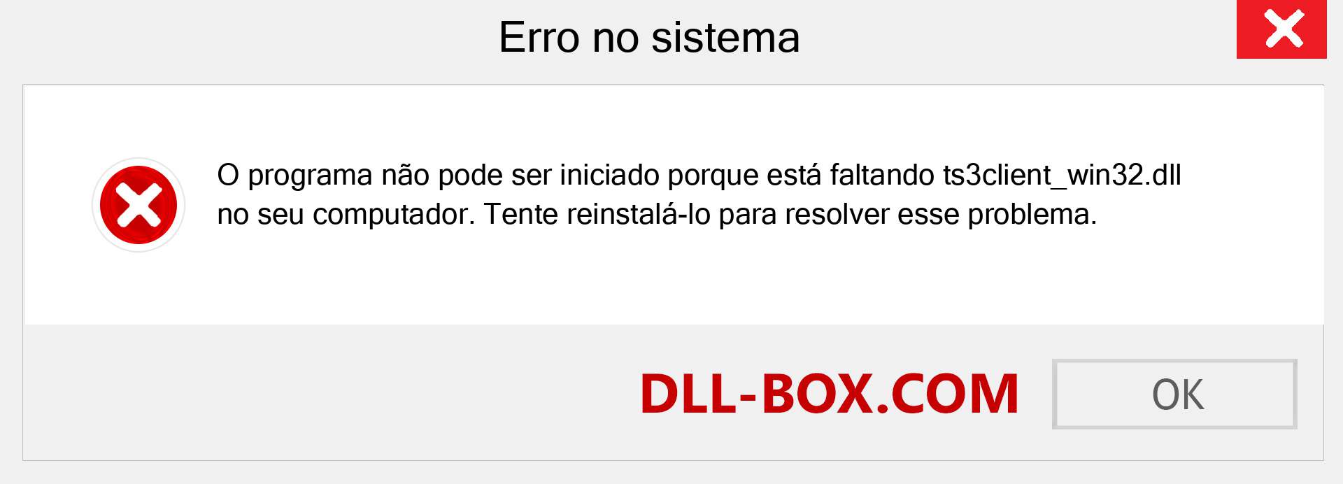 Arquivo ts3client_win32.dll ausente ?. Download para Windows 7, 8, 10 - Correção de erro ausente ts3client_win32 dll no Windows, fotos, imagens